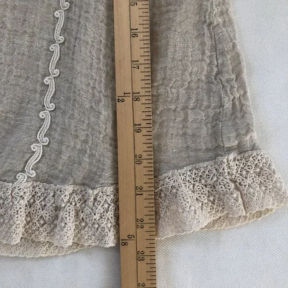 Vintage 90s Lace Linen Blouse Tank Top Large - Picture 6 of 6